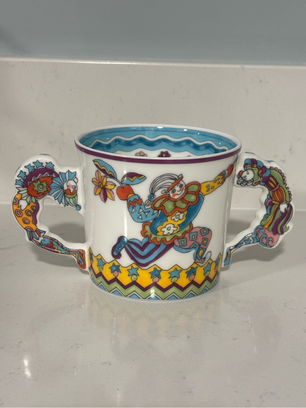 Tiffany & Co Fantasy circus 2 handed child's mug designed by Gene Moore in 1997